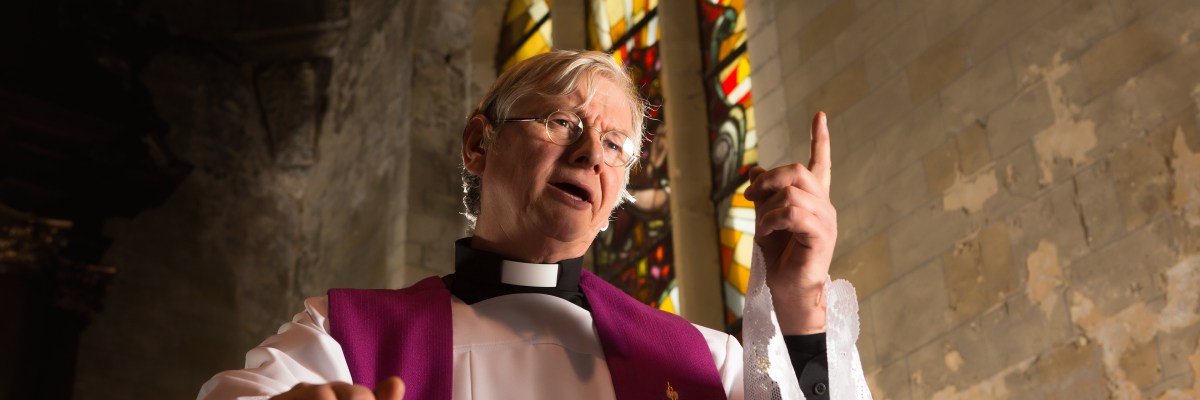Vicar Giving a Sermon about Pineapple