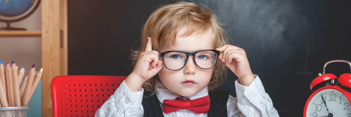 Brainy student in class