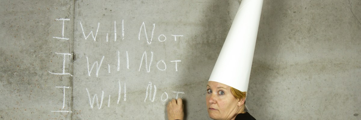 Punishment with lines and a cap