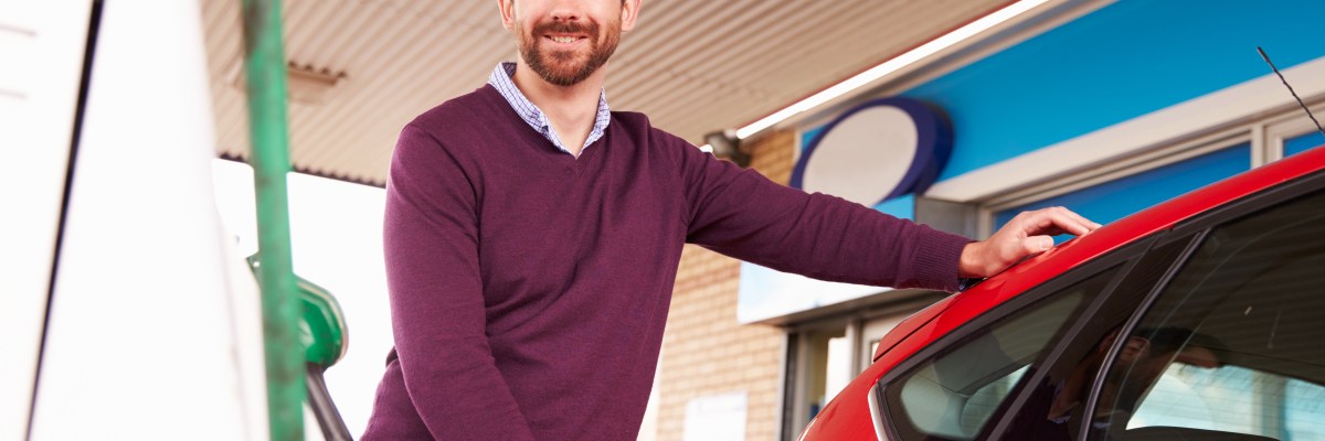 Man filling his car
