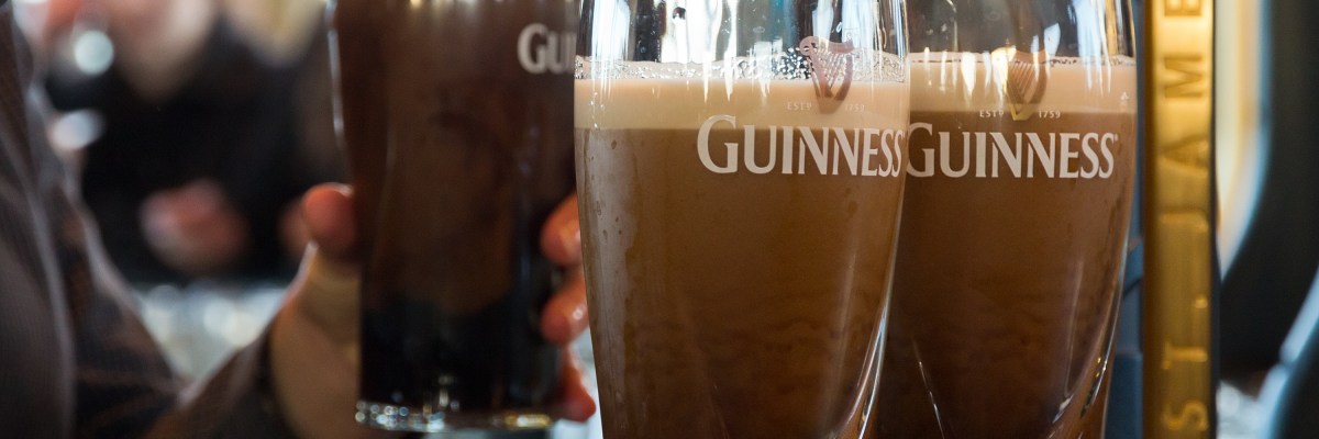 Guinness being slowly poured