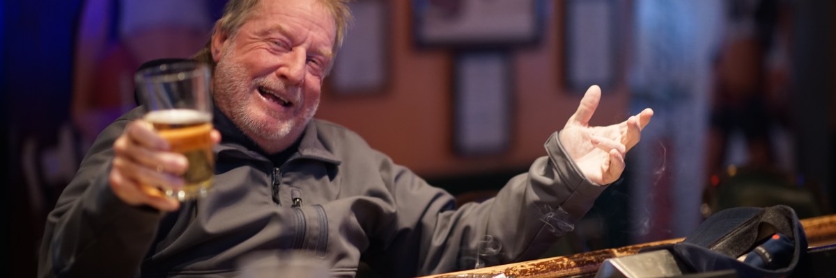 Red Nose Day man in the pub